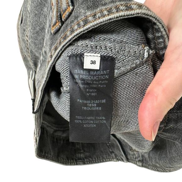 NWT Isabel Marant Tess Faded Boyfriend Jeans Grey High Rise Straight FR 38 US 6 - Picture 10 of 14